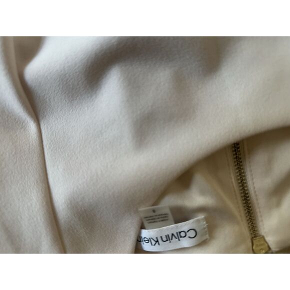 Calvin Klein 8 Blush Pink Career Dress Exposed Zipper Pleated Sleeves - Picture 4 of 6